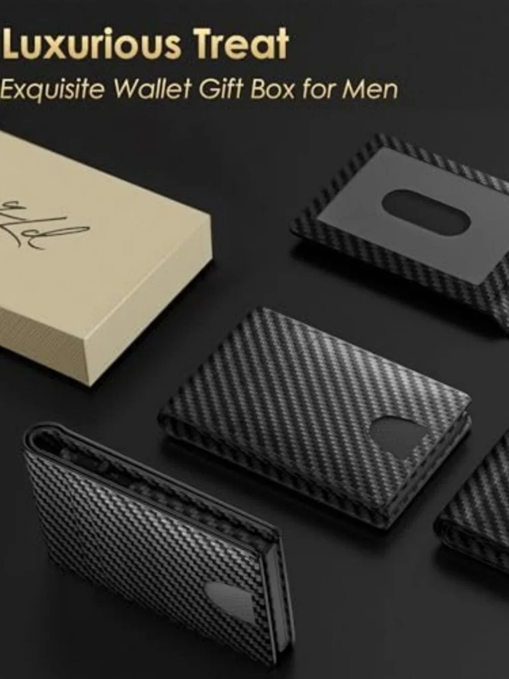 Slim Minimalist RFID Blocking Wallet for Men - Bifold Credit Card Holder with ID